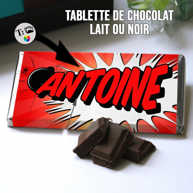 Tablette de chocolat personnalisé Algeria Code barre white - Sacs